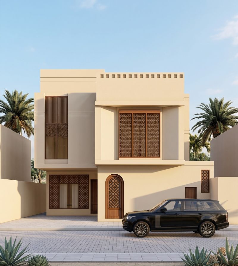 مثال بصري لواجهة سكنية في جدة